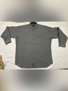 Britches Great Outdoors XXL Blue White Gingham Cotton Button Down Shirt